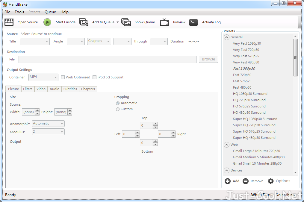 Handbrake 1.0.7 免安裝版 – 支援各種格式，免費影片轉檔工具